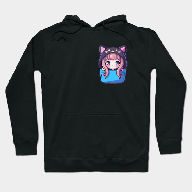 cat anime pocket Hoodie by Tiny crafty aliens